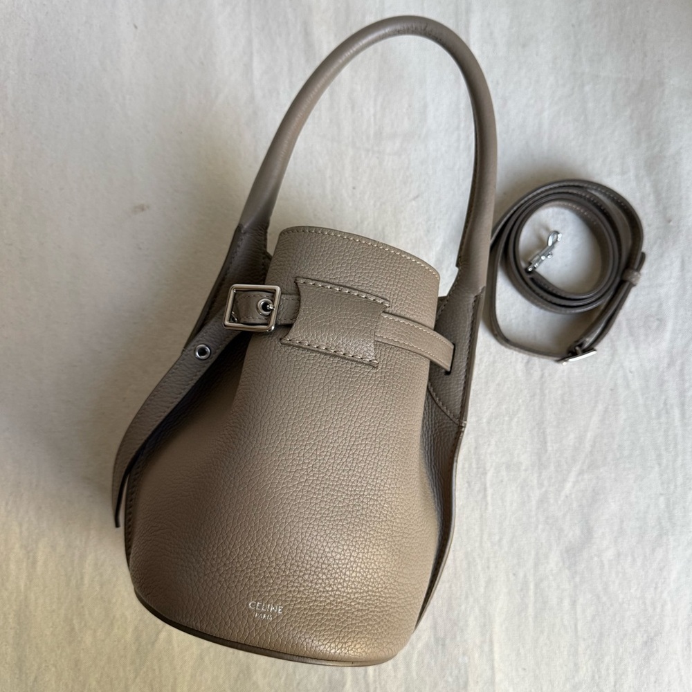 CELINE Big Bag Leather Crossbody Bag Greige - Very Good condition